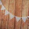 Parti Dekorasyon Jute Linen Pennant Bayraklar Festival Bunting afişleri Düğün Banner Çelenk Ev Dekoru için
