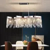 Ljuskronor Silver Crystal Chandelier för matsal Kreativ design Kök hängande lampa Modern heminredning inomhusbelysning Lyxig lyster