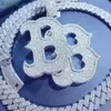 Smycken Hip Hop 925 Sterling Silver Diamond Cluster Iced Out Pendant Necklace Namnkedja Custom VVS Moissanite Pendant Charm