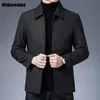 Spring Autumn Male Coat Brand Business Causal Jackets Lapel Zipper Black Jacket Middle-aged Man Korean Fashion in Outerwears 231229