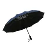 우산 우산 12 리브 완전 자동 UV 반사 스트라이프 큰 역 단열 방지 가드 chuva를위한 큰 역 파라솔