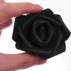 Fleurs décoratives 100 pièces Rose artificielle Roses noires fleur fausse tête décorations de mariage pour têtes de Table pétale artisanat en vrac