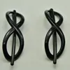 Grampos de cabelo 5 plástico preto "8" Slide Barrette Pony Tail Cover Stick