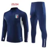 2023 2024 Italy TrackSuit Survlement Half zip Training Suit Succer 23 24 Italia Italia Man and Kids Football Tracksuits Stack