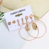 Dingle örhängen Böhmen Shell Starfish Earring Set For Women Summer Beach Eyes Circle Drop Geometric Girls Fashion Jewelry Gift