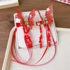 Akcesoria do włosów 2pcs/Set Red Sweet Plush Bow Spin dla dzieci Chińskie rok Hanfu Clips Girl