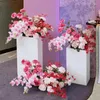 Decorative Flowers Pink Artificial Floor Flower Rose Orchid Row Wedding Table Floral Arrangement Party Stage Backdrop Prop Window Displa