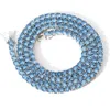 Heißer Verkauf Sommer Farbe Blau Grün Moissanit Tennis Halskette S925 Sterling Silber Tennis Armband Blau Moissanit Tennis Kette