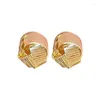 Stud Earrings 2024 Korean Arrival Wrapped Round Geometric Fashion Elegant Simple Metal Women's Jewelry