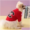 Vêtements pour chiens Marques classiques Vêtements de créateurs Hiver Chaud Pull pour animaux de compagnie Col roulé Manteau en tricot épais Chats Chiot Vêtements Drop Livraison Hom Dhjx2