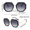 Lunettes de soleil dégradées Protection UV métal femmes lunettes polygonales hommes nuances lunettes de soleil