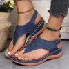 صندل Comemore Flip Flops Wedge Sandal Ladies أحذية كعب عاريات كبيرة الحجم 43 Women Summer Shoe 2024 منصة