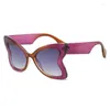 Солнцезащитные очки, современная индивидуальная оправа-бабочка, ПК, контрастные цвета, модные трендовые женские декоративные простые очки