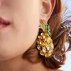 Dangle Earrings Summer Vacation Style Crystal Acrylic Rhinestone Pineapple Stud For Women