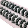 Falska ögonfransar 10 par fluffiga faux mink fransar korta röriga wispy naturliga hamdmade riktiga 3D -smink