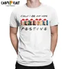 Herren-T-Shirts „Friends Tv Show Christmas Shirt Could I Be Any More Festive Amazing Tee“ Kurzarm-T-Shirts mit O-Ausschnitt aus Baumwolle