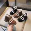 Botas Gran Bretaña Estilo Chicas Versátil Peluche Cremallera PU Moda Niños Cuero Suave Niños Casual Corto para Niños Simple