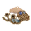 Stud Earrings Ethnic Big Round Gold Color Sets Women's Vintage Blue Flower Beads Tassel Long Pendientes Earring Jewelry