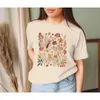 Koszulki kobiet Kobiety Fall Vintage Boho Flower Shirt Botanical Floral Graphic Tee Lover Autumn Top