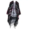 Marca Poncho Capes Mujeres Bufanda de invierno Mantón Señoras Vintage Plaid Manta Punto Wrap Cashmere Mujer Echarpe Pashmina Poncho YG084 231229