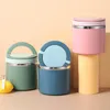 Boîte à Bento pour enfants, vaisselle, tasse croustillante, pot de céréales Portable, récipient isolé à Double paroi en acier inoxydable de 1000Ml