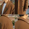 Trenchs pour hommes Manteau de laine en vrac Style britannique Laine Automne et hiver Haute qualité Longueur moyenne Épaisse Double boutonnage Coupe-vent Hommes