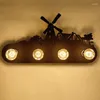 Wall Lamp LED European Creative Simple Retro Interior Lighting Home Children's Bedroom Bedside Bar Mall Cafe KTV Leisure El