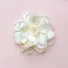 Broscher 10 cm koreanskt tyg rosblomma för kvinnor elegant corsage halsduk spänne skjorta krage stift mode smycken bröllop brosch