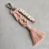 Portachiavetti fatti a mano in tessuto in legno tassel tassel marginale catena di tastiera mamma accessorio per la mamma sii gentile regalo