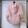 Women's Fur Coat Jacket 2024 Winter Short Hooded Bat Sleeves Loose Clothing