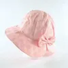 Berretti 2024 Primavera Estate Outdoor Neonate Cappello Lace Bowknot Pescatore Sun Berretti per bambini Berretto per protezione solare per bambini