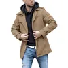 Men's Trench Coats Coat Long Lapel Solid Color Breasted Casual Overcoat Fashion Warm Men Outwear