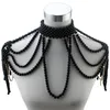 Women's Tanks Chunky Bead Pendant Choker Long Statement Necklace For Women Fashion Chain Costume Body Jewelry Pearl Shoulder