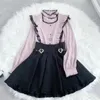 Blusas femininas kawaii camisas femininas lolita harajuku y2k bonito estilo japonês blusa elegante manga longa topos casual escritório senhoras estética