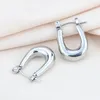 Hoop Earrings Heavy Weight Solid U-shaped French Simple Stainless Steel Plated 18K Colorfast Jewelry For Women