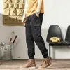 Pantalon pour hommes 2024 automne/hiver vêtements de travail cheville reliure décontracté multi-poches polyvalent long avec taille élastique