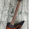 Irregular electric guitar, water transfer printing sticker, black EMG active pickup, made of imported wood, fast shipping