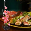 Dekorativa blommor 2 st dekoration Artificial Flower Ornament Buffet Platers Plate Cold Dish PP Sashimi Indoor Plants