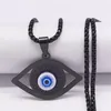 Pendentif Colliers 2024 Acier inoxydable Islamique Evil Blue Eye Collier Tempérament Tout avec chaîne de clavicule turque pour hommes A