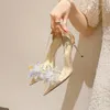 Jurk Schoenen Strass Transparante Hoge Hakken Vrouwen Lente Herfst Koreaanse Stijl Mode Puntige Kop Bruiloft Salto Alto Feminino
