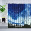 Shower Curtains Winter Snow Mountain Curtain Forest Trees Snowboard Hand-Painted Snowfield Scenery Home Decoration Bathroom Set