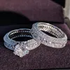 925 Sterling Silver luxe audacieux grands anneaux de mariage ensemble pour les femmes de mariée fiançailles doigt africain cadeau de noël bijoux r4428298b