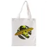 Sacos de compras Este é o meu traje humano I Alien Graphic Tote Bag Extraterrestrial Print Shoppong Bolsas femininas para mulheres moda engraçada