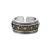 Klusterringar ankomst vintage stjärna thailändska silver unisex finger ring grossist smycken för kvinnor män födelsedagspresent ingen blekning