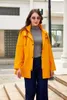 Trench da donna 2024 giacca a vento primaverile taglia europea cardigan di media lunghezza cappotto con cappuccio impermeabile per esterni tinta unita