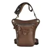 Taille Taschen Vintage PU Leder Männer Schulter Sling Tasche Mode Reise Fanny Gürtel Pack Bein Marke Designer Outdoor Radfahren