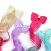 ヘアアクセサリーかわいい子供グラディエントボウヘアピンヘッドドレスポニーテールロープ女性ベビーカラーウィッグブレードエラスティック