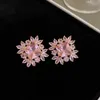 Dangle Earrings Snow Flower Luxury Jewelry Zircon For Women Cute Fashion Accessories Bride Wedding Engagement Gift