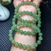 Braccialetti di collegamento Braccialetto di perline di pietra di quarzo verde fragola naturale 6 8 10MM Braccialetti elasticizzati con perline Donna Uomo Gioielli fatti a mano