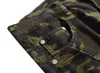 Mode militaire hommes Camouflage jean mâle mince tendance Hip Hop droit armée vert poche Cargo Denim jeunesse marque pantalon 231229